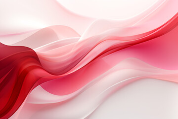 Fototapeta premium Abstract Red and Pink Waves On White Background