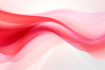 Fototapeta premium Abstract Red and Pink Waves On White Background