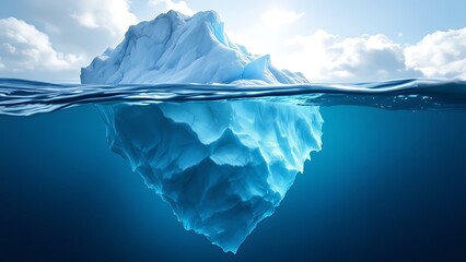 Iceberg - Underwater Risk - Global Warming Concept - 3d Rendering
