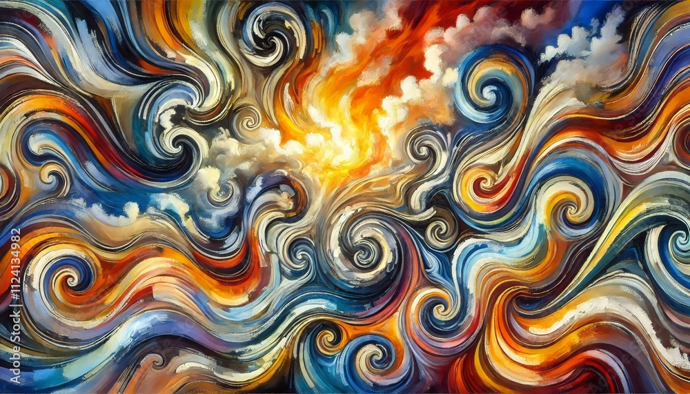 Fototapete a vibrant and dynamic abstract background with swirling patterns and bold colors. the image features