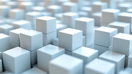 A 3D arrangement of white cubes creating a textured surface.