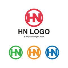 HN Letter Circle  Logo vector template 