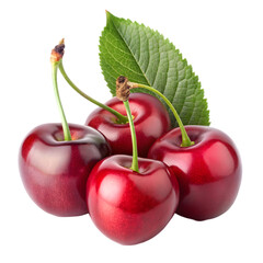Cherries isolated on white background