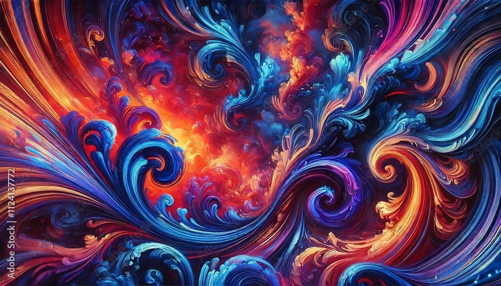Fototapete a vibrant and dynamic abstract background with swirling patterns and bold colors. the image features