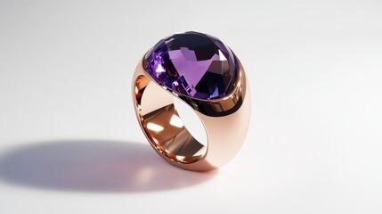 Amethyst Rose Gold Ring: Exquisite Jewelery Design.