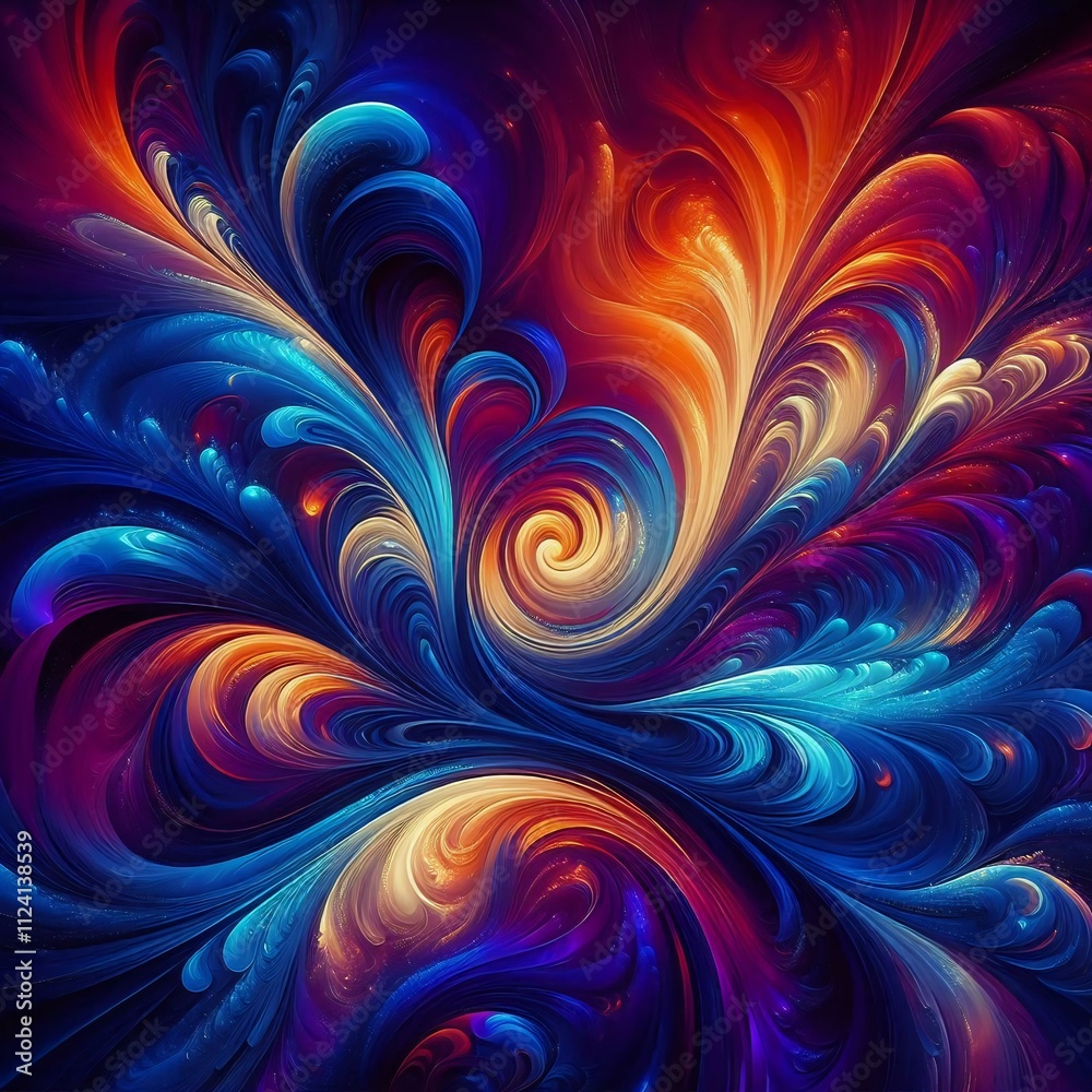 Fototapete a vibrant and dynamic abstract background with swirling patterns and bold colors. the image features