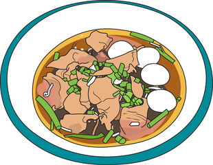 Beef Kao Lao soup (Thai food)