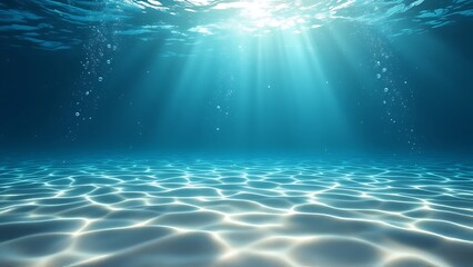 Underwater Sea - Deep Water Abyss With Blue Sun light