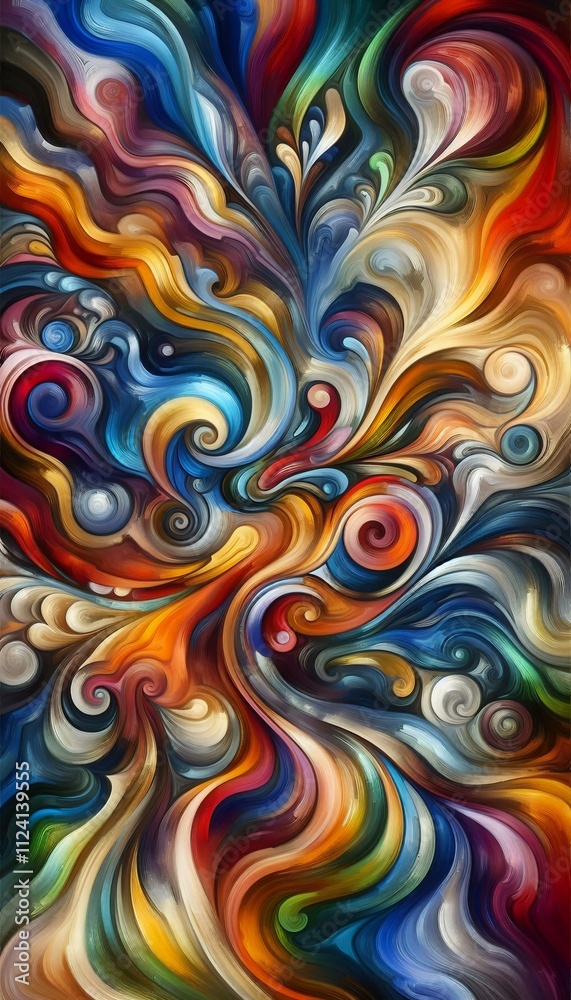 Fototapete a vibrant and dynamic abstract background with swirling patterns and bold colors. the image features
