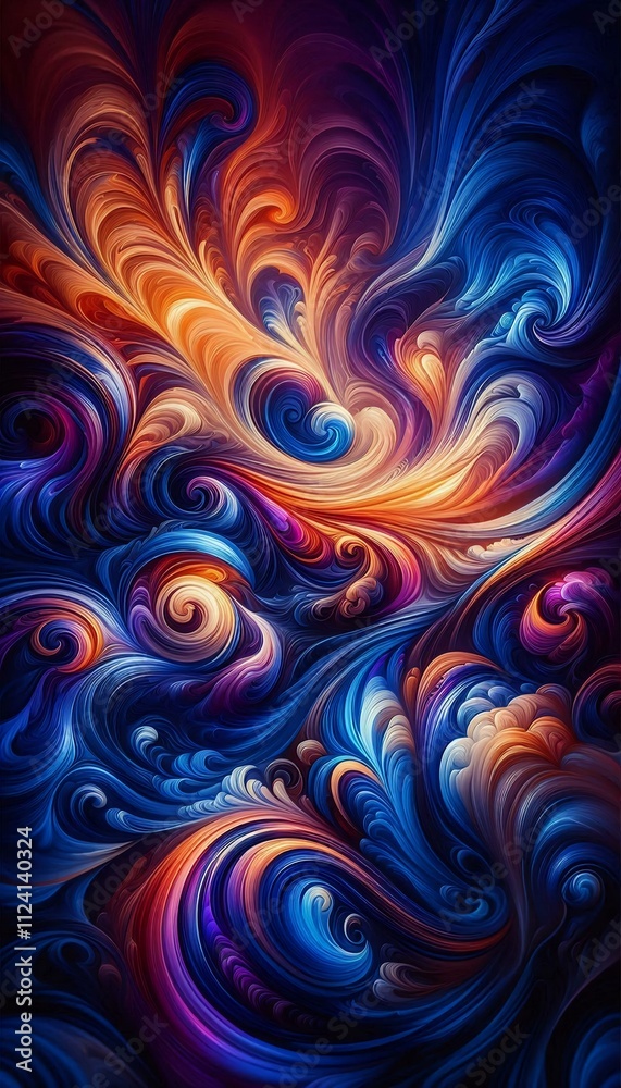 Fototapete a vibrant and dynamic abstract background with swirling patterns and bold colors. the image features