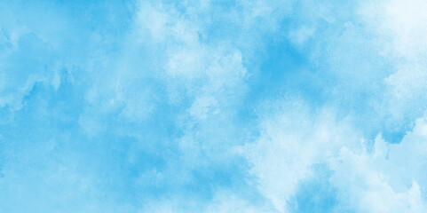 Obraz premium abstract blue grunge paint background, watercolor background with cloudy texture, sky blue cloud paint brush, aquarelle paint blue paper textured canvas perfect for presentation.
