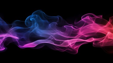 Fototapeta premium Vivid abstract smoke waves in dynamic, flowing colors creating intertwining patterns perfect for vibrant backgrounds, modern design projects, creative digital art, eye-catching visual elements.