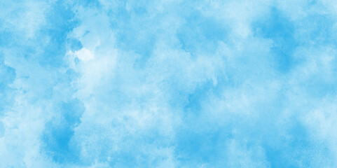 Obraz premium abstract blue grunge paint background, watercolor background with cloudy texture, sky blue cloud paint brush, aquarelle paint blue paper textured canvas perfect for presentation.
