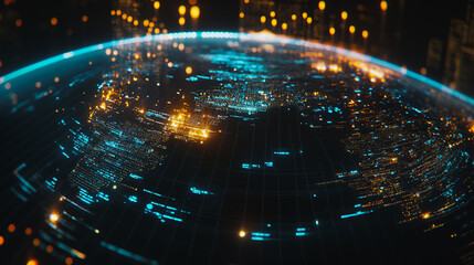 Abstract business Financial charts show a significant increase in profits in the stock market.This is driven by higher interest rates and continued growth. In the innovation world network of financial