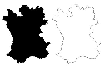 Obraz premium Priekule Municipality (Republic of Latvia, Administrative divisions of Latvia, Municipalities and their territorial units) map vector illustration, scribble sketch Priekule map
