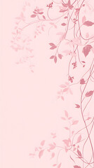 Light pink background, floral decoration on the right side of the frame, simple and cute style, vector illustration, minimalist design, high definition resolution.