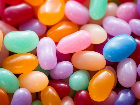  Pastel Multicolored Jelly Beans Close-up