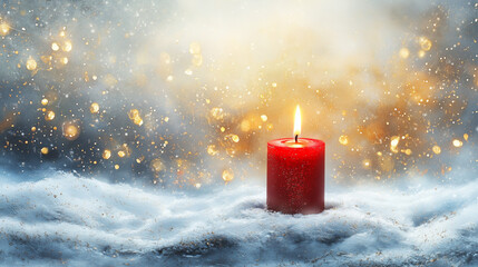 Winter, red candle, warm, cozy, sparkling, bokeh, versatile background, elegant, festive