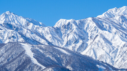 長野県白馬村　スキー場　遠景　hakuba valley