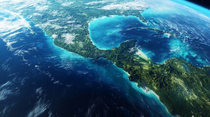 Obraz premium Ultra detailed, photorealistic depiction of Earth from space