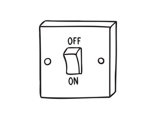 Light switcher isolated doodle hand drawn icon on white background. eps10 light switcher sign