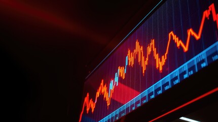 A digital graph displaying fluctuating data trends in vibrant colors.