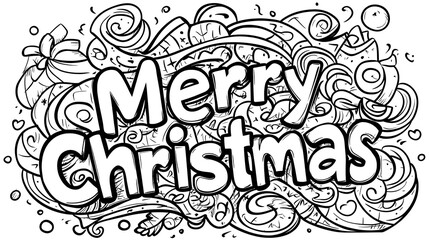 Merry Christmas Festive Doodle Art Design