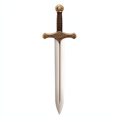 A beautifully crafted sword with an ornate hilt and a polished blade, symbolizing strength and craftsmanship.