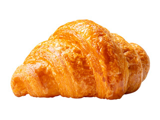 Side view of brown croissants isolated with clipping path in png file format