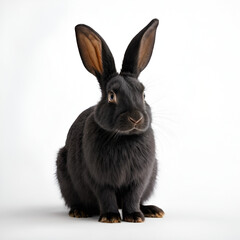 Naklejka premium black rabbit isolated on white background
