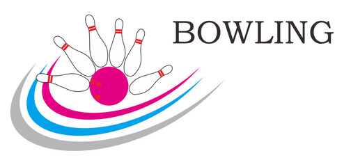 bowling lettering and logo, svg vector