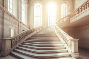 Elegant marble staircase in a grand mansion captivating architectural beauty luxurious interior environment serene natural light classic design concept for home decor inspiration