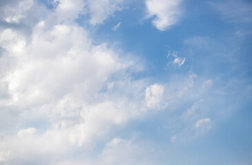 Blue sky with white clouds.