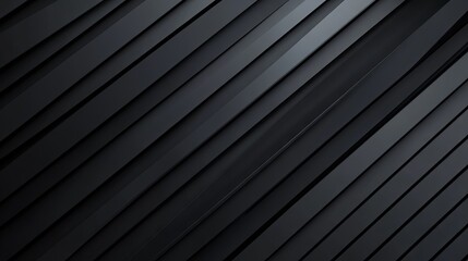 Obraz premium 3d black geometric abstract background with overlapping layers, diagonal lines, and striped patterns on dark space – modern graphic design element for banners, flyers, cards, brochure covers