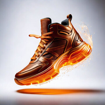 A Flashy Shoe Against a White Backdrop