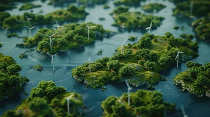 Naklejka premium Climate Action: Global efforts to reduce carbon emissions, shift to renewable energy, and adopt sustainable practices to minimize the effects of climate change. 