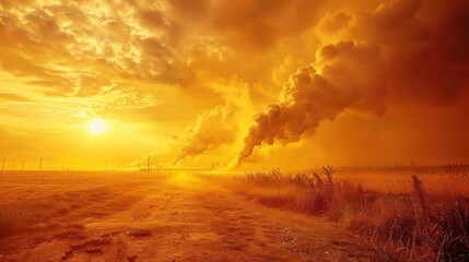 Fototapeta premium Global Warming Potential: A measure of how much heat a greenhouse gas traps in the atmosphere over a set period, compared to carbon dioxide’s impact. 