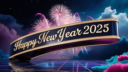 New Year 2025 text design, stylish 2025 Happy New Year background, elegant and captivating New Year number design for 2025