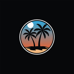 palm tree logo vector