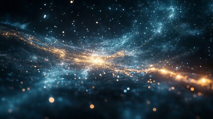 Naklejka premium Stunning cosmic galaxy and nebula with star-filled sky and glowing energy