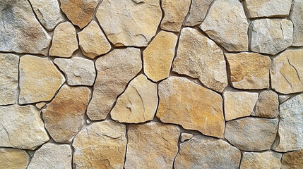 Obraz premium Weathered stone wall with a rough, textured surface. The rugged, aged appearance evokes resilience, history, and enduring strength, symbolizing timelessness and natural beauty