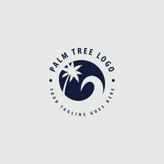 palm tree island logo vector