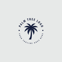 palm tree island logo vector