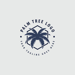 palm tree island logo vector