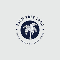 palm tree island logo vector