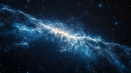 Obraz premium Stunning cosmic galaxy and nebula with star-filled sky and glowing energy