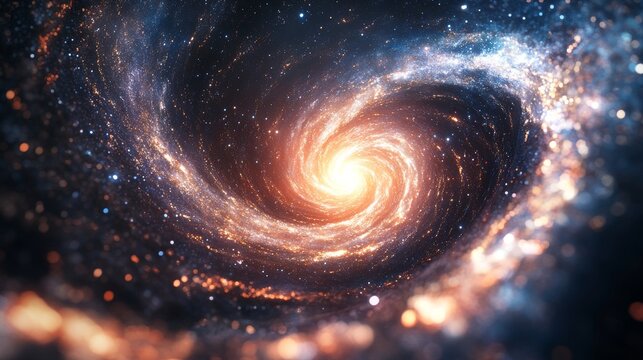 Stunning cosmic galaxy and nebula with star-filled sky and glowing energy - Powered by Adobe