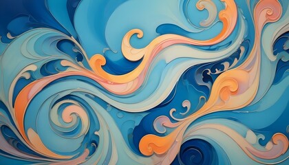 Clear Plain Shiny Warm Soft Vintage Bokeh Cloudy Wave Like Geometric Blue Background or Texture
