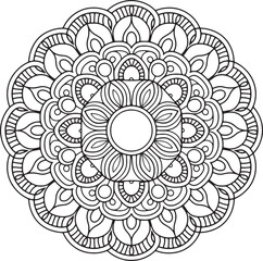 Outline Mandala for Coloring Book Page. Oriental Mandala vector. Mandala Coloring book line art vector illustration. Vector abstract mandala pattern.