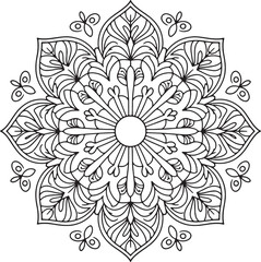 Outline Mandala for Coloring Book Page. Oriental Mandala vector. Mandala Coloring book line art vector illustration. Vector abstract mandala pattern.
